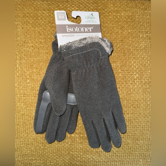 NWT Isotoner Smart-Dri Women's Smart Touch Gloves One Size Gray - Picture 3 of 6